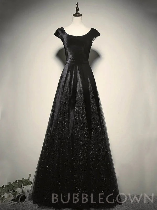 A-line Black Satin Sequin Scoop Long Mermaid Evening Prom Dresses, Cheap Custom Prom Dress, MR8041 A-line Black Satin Sequin Scoop Long Mermaid Evening Prom Dresses, Cheap Custom Prom Dress, MR8041