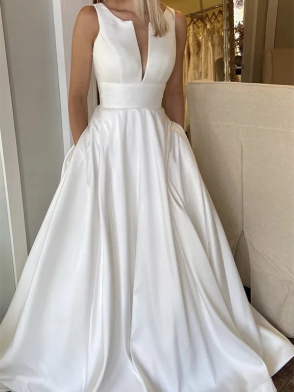 A Line White Satin Long Prom Dresses, A Line White Satin Long Formal Evening Dresses A Line White Satin Long Prom Dresses, A Line White Satin Long Formal Evening Dresses
