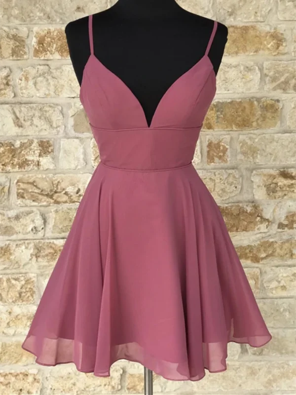 Cute V Neck Chiffon Short Prom Dresses, Short Chiffon Homecoming Dresses, Cute V Neck Chiffon Short Formal Evening Dresses Cute V Neck Chiffon Short Prom Dresses, Short Chiffon Homecoming Dresses, Cute V Neck Chiffon Short Formal Evening Dresses