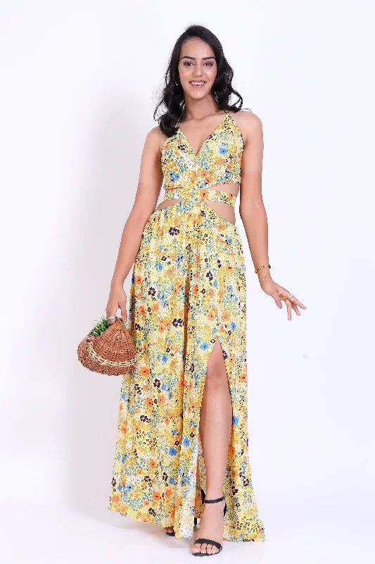 Samayra Beach Dress Yellow Print (BW13)