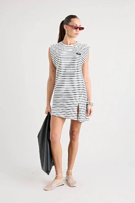 SORRENTINO DRESS | WHITE/BLACK
