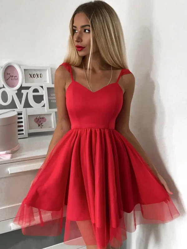 Red Short Prom Dresses, Mini Homecoming Dresses, Mini Red Short Formal Evening Dresses Red Short Prom Dresses, Mini Homecoming Dresses, Mini Red Short Formal Evening Dresses
