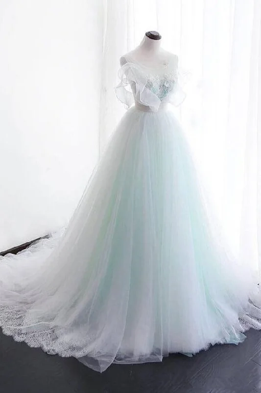 Ball Gown Sweet 16 White Lace Appliques Empire Waist Wedding Prom Dresses Formal Dress Ball Gown Sweet 16 White Lace Appliques Empire Waist Wedding Prom Dresses Formal Dress