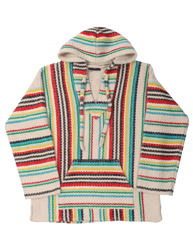 Striped Hooded Poncho