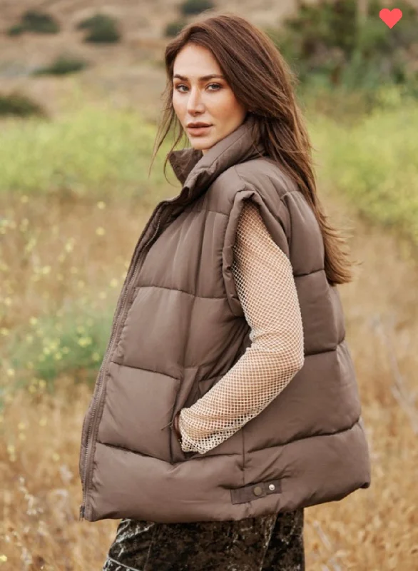 Brown Puffer Vest