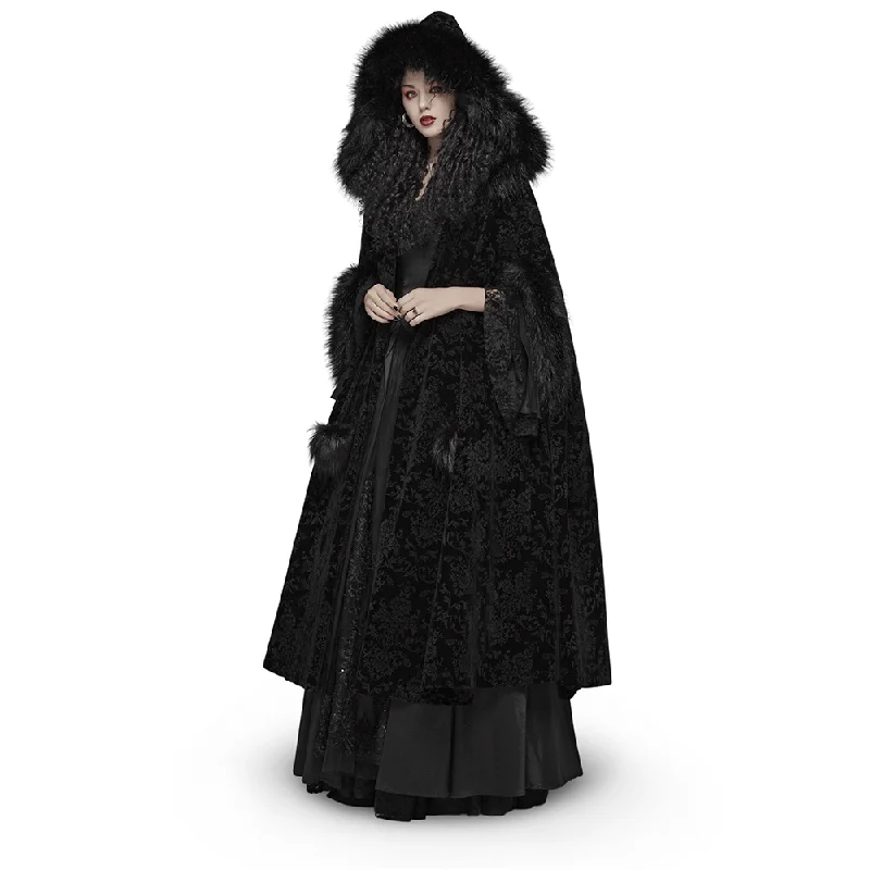 Lux Velvet Hooded Gothic Cloak Full-length for Ladies