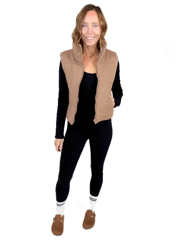 Saylor Puffer Vest- CAMEL