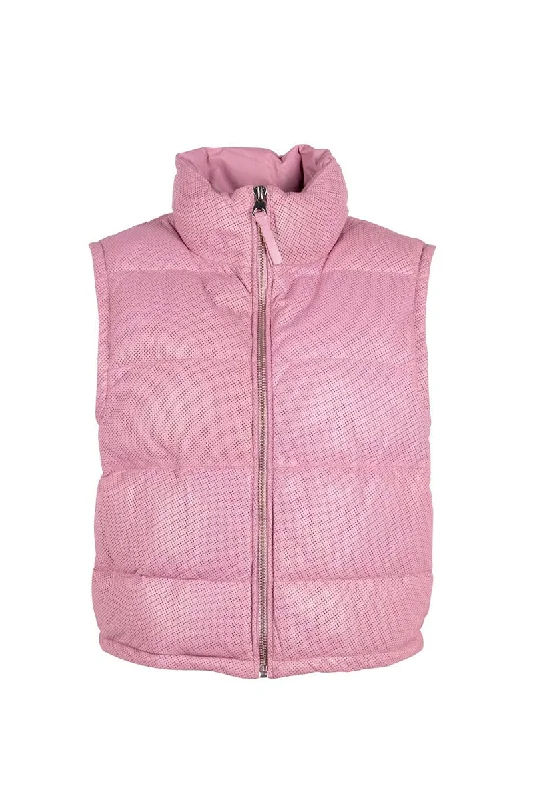 Ellice Leather Vest - Pink