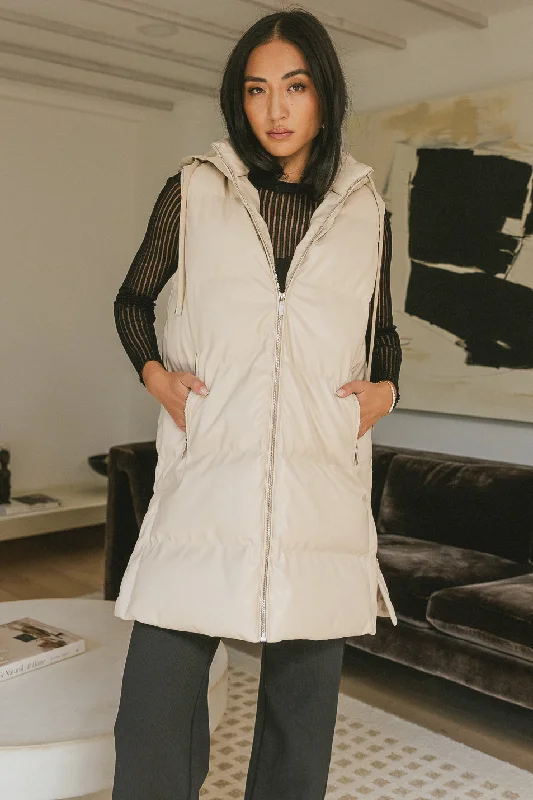 Layla Puffer Vest in Cream