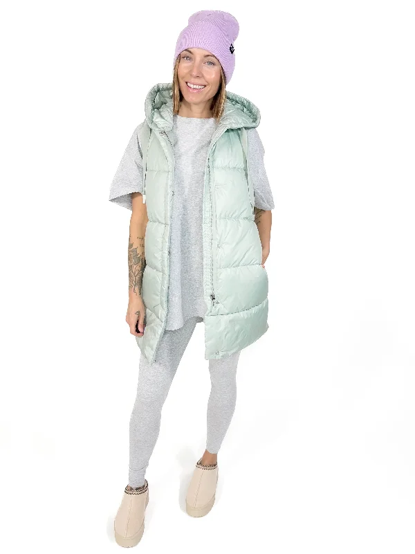 ONLY Washington Puffer Vest- AQUA GRAY