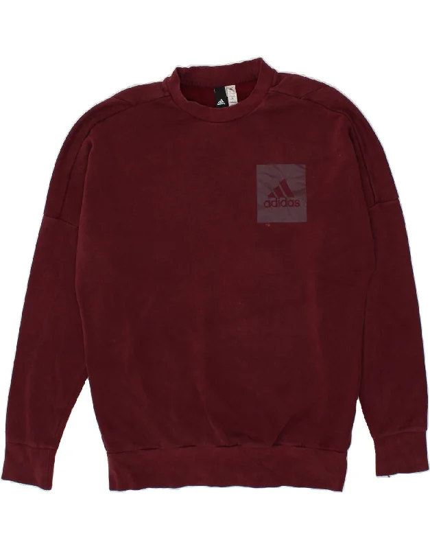 ADIDAS Mens Graphic Sweatshirt Jumper Medium Burgundy Cotton Hoodie with Hem Lace Feminine Delicate ADIDAS Mens Graphic Sweatshirt Jumper Medium Burgundy Cotton Hoodie with Hem Lace Feminine Delicate