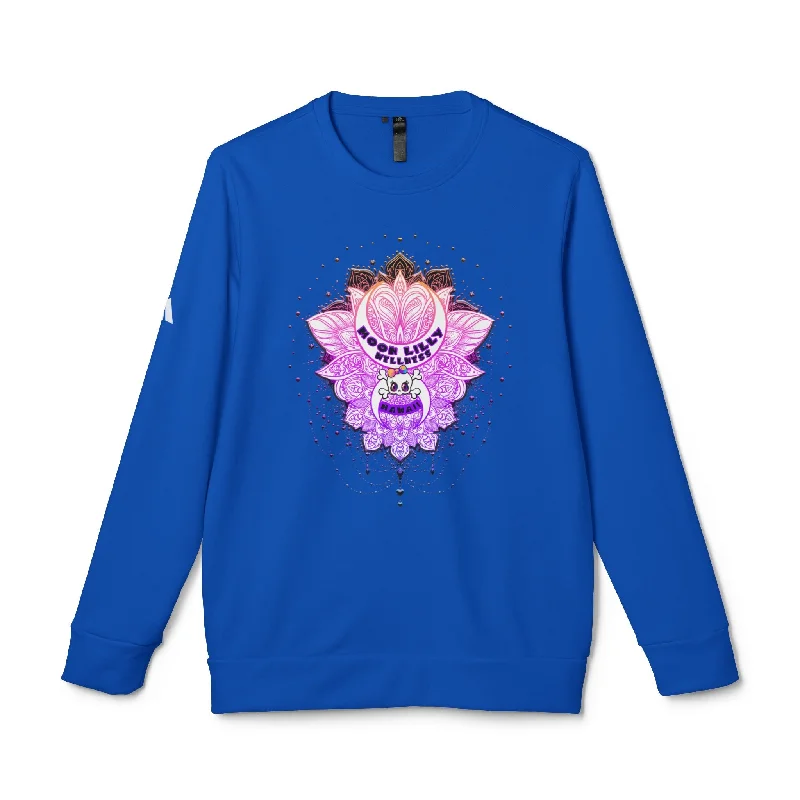 adidas Unisex Fleece Crewneck Sweatshirt Hoodie with Hem Patch Decorative Personalized adidas Unisex Fleece Crewneck Sweatshirt Hoodie with Hem Patch Decorative Personalized