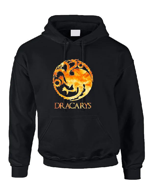 Adult Hoodie Dracarys Popular Trendy Top Hoodie with Distressed Vintage Worn