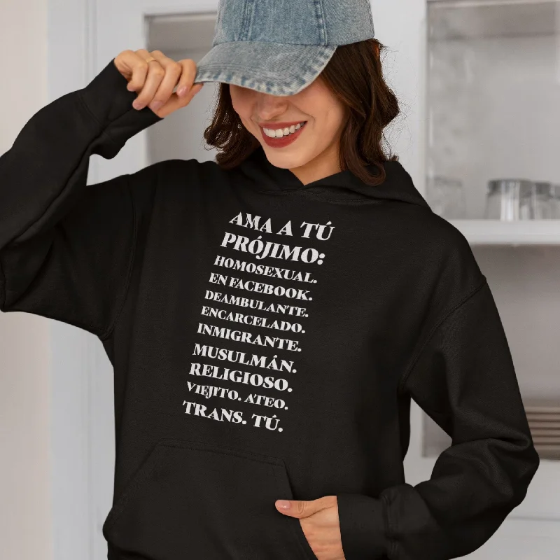 Ama A Tu Prójimo | Unisex Hoodie Hoodie with Drawcord Adjustable Secure