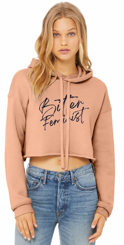 Bitter Feminist Cropped Hoodie Hoodie with Hood Adjustable Protection