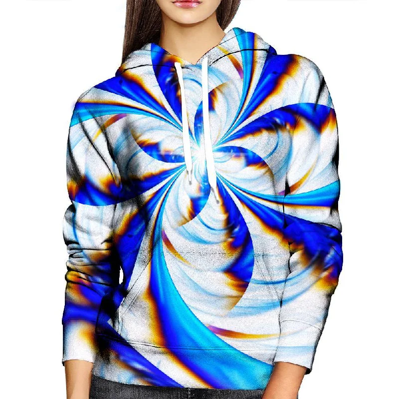 Blue Whirl Womens Hoodie Hoodie with Button Classic Timeless