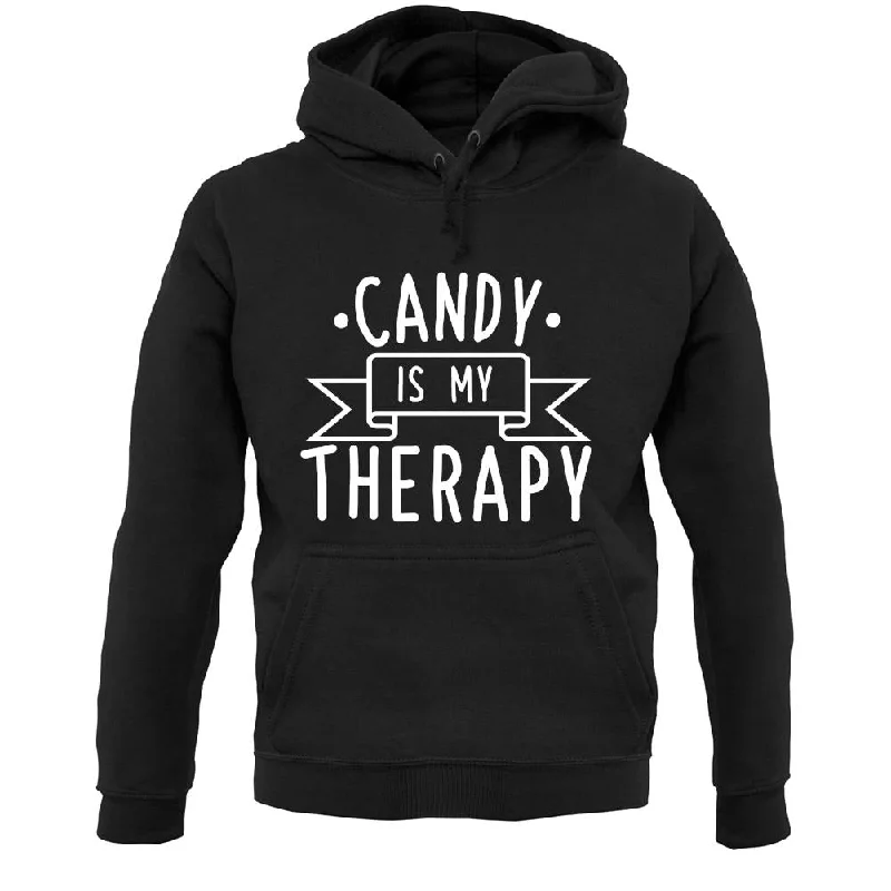 Candy Is My Therapy Unisex Hoodie Hoodie with Ribbed Cuffs Snug Fit Comfort
