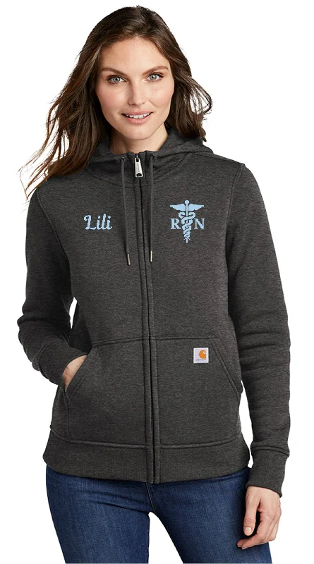 Carhartt Women's Custom Nurse Full Zip Hoodie Hoodie with Bell Sleeves Flared Feminine Carhartt Women's Custom Nurse Full Zip Hoodie Hoodie with Bell Sleeves Flared Feminine