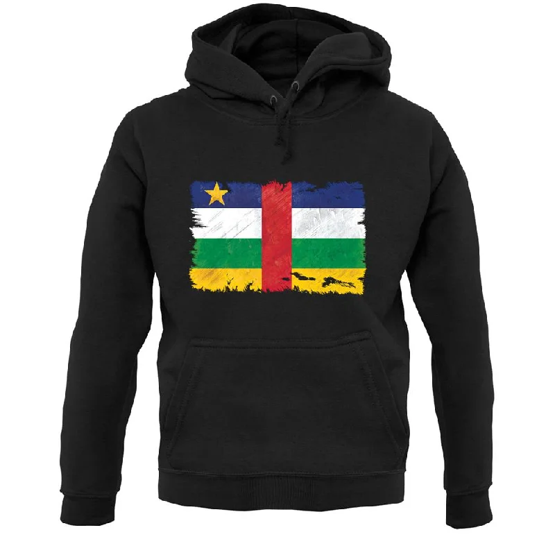 Central African Republic Grunge Style Flag Unisex Hoodie Hoodie with Hem Ribbing Snug Secure Central African Republic Grunge Style Flag Unisex Hoodie Hoodie with Hem Ribbing Snug Secure