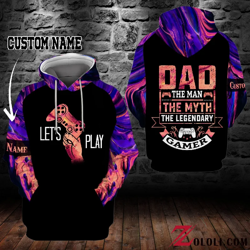 Dad the man the myth the legendary game Hoodie 3D custom LKT Hoodie with Hem Applique Textured Unique Dad the man the myth the legendary game Hoodie 3D custom LKT Hoodie with Hem Applique Textured Unique