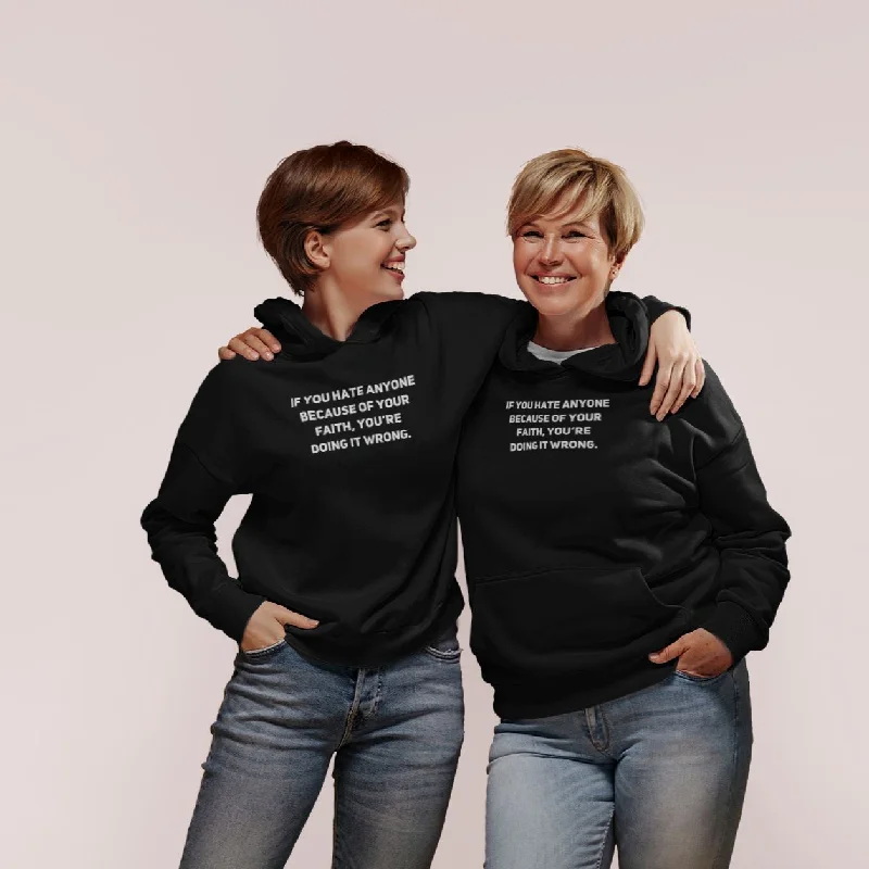 Doing It Wrong | Unisex Hoodie Hoodie with Batwing Sleeves Loose Dramatic