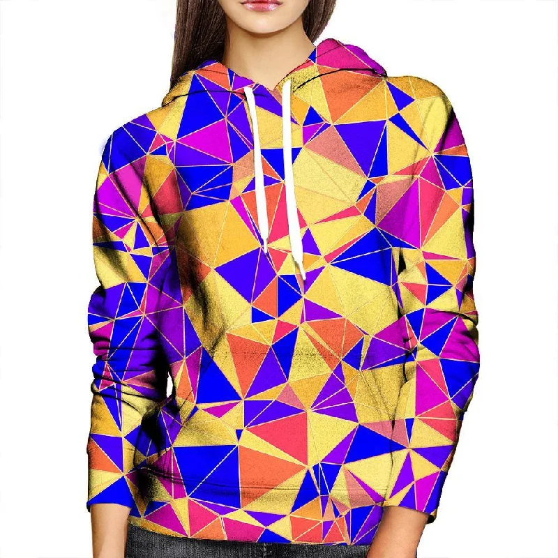 Funky Triangles Womens Hoodie Hoodie with Tie-Dye Psychedelic Retro