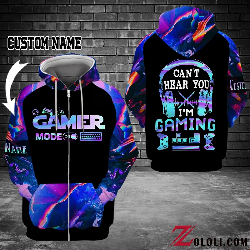 Gamer Mode On Hoodie 3D Custom TXX Hoodie with Hem Raw Edge Edgy Unfinished