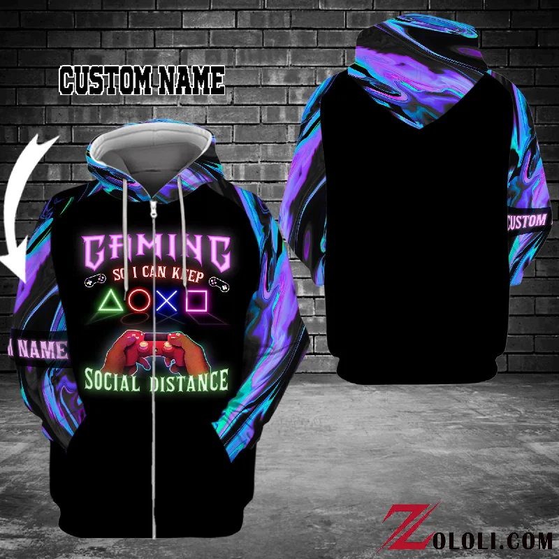 Gaming So I Can Keep Social Distance Hoodie 3D TXX Hoodie with Mesh Breathable Sporty Gaming So I Can Keep Social Distance Hoodie 3D TXX Hoodie with Mesh Breathable Sporty