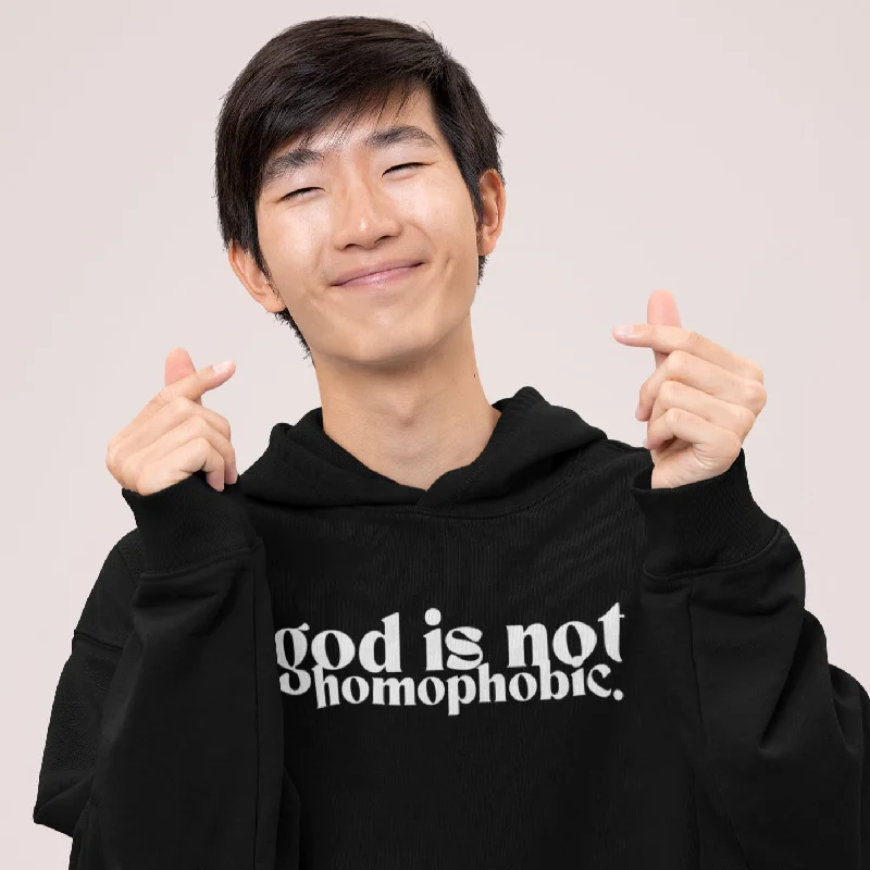 God Is Not Homophobic | Unisex Hoodie Hoodie with Stripes Bold Sporty