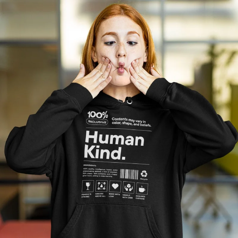 Human Kind | Unisex Hoodie Hoodie with Applique Textured Unique