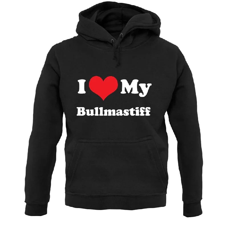 I Love My Bullmastiff Unisex Hoodie Hoodie with Lace Feminine Delicate