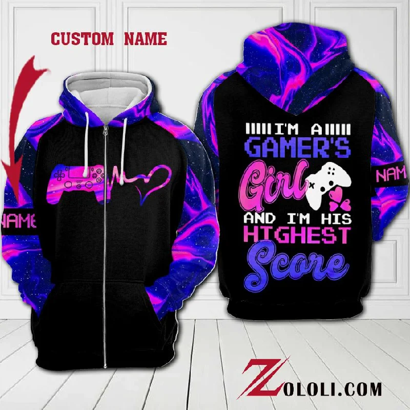I'm a gamer's girl hoodie 3D Custom TTM Hoodie with High Neck Warm Protective