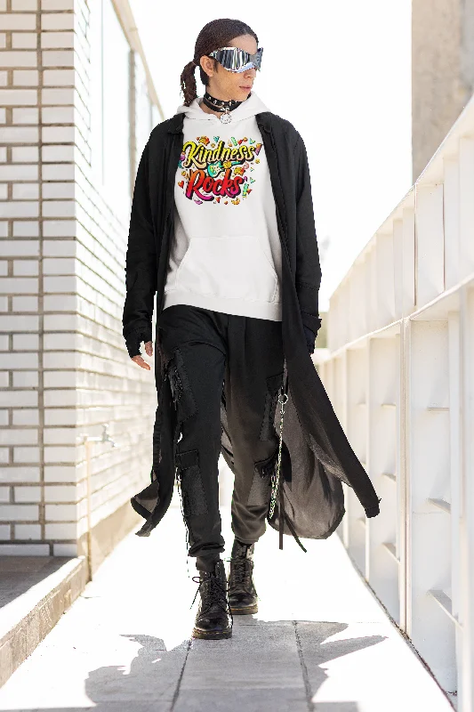 "Kindness Rocks" Ultimate Graphic Collection Unisex Hoodie Hoodie with Frayed Bohemian Relaxed "Kindness Rocks" Ultimate Graphic Collection Unisex Hoodie Hoodie with Frayed Bohemian Relaxed