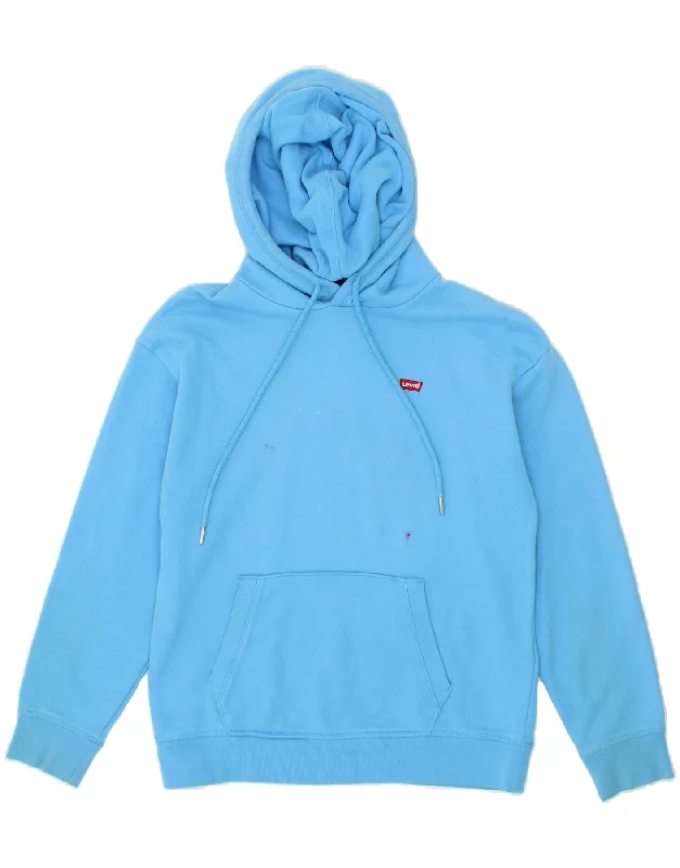 LEVI'S Mens Hoodie Jumper XS Blue Cotton Hoodie with Elastic Waist Stretchable Comfortable LEVI'S Mens Hoodie Jumper XS Blue Cotton Hoodie with Elastic Waist Stretchable Comfortable