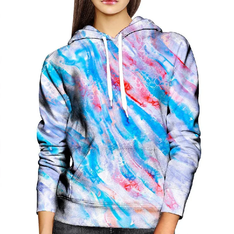 Light Blue Swerves Womens Hoodie Hoodie with Raglan Sleeves Sporty Comfortable