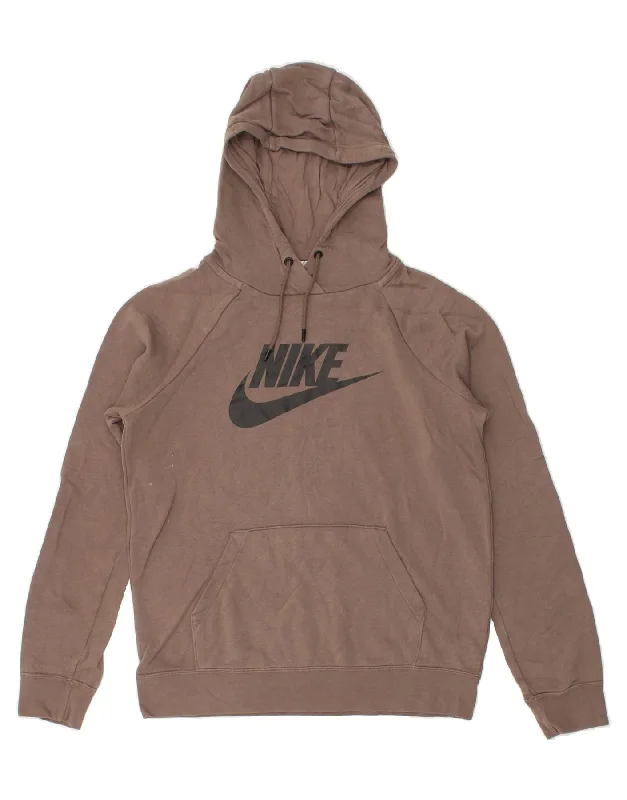 NIKE Mens Graphic Hoodie Jumper Small Grey Cotton Hoodie Dress Longline Feminine