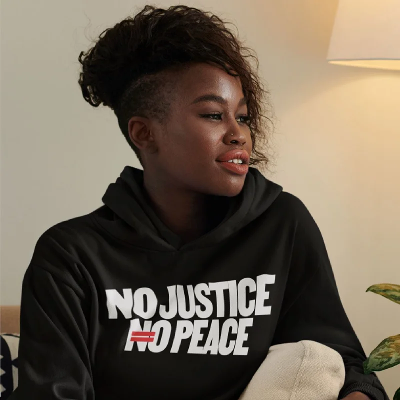 No Justice, No Peace | Unisex Hoodie Hoodie with Velcro Closure Adjustable Secure