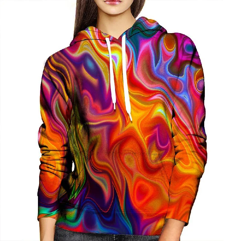 Psychedelic Flow Womens Hoodie Hoodie Crop Top Short Trendy