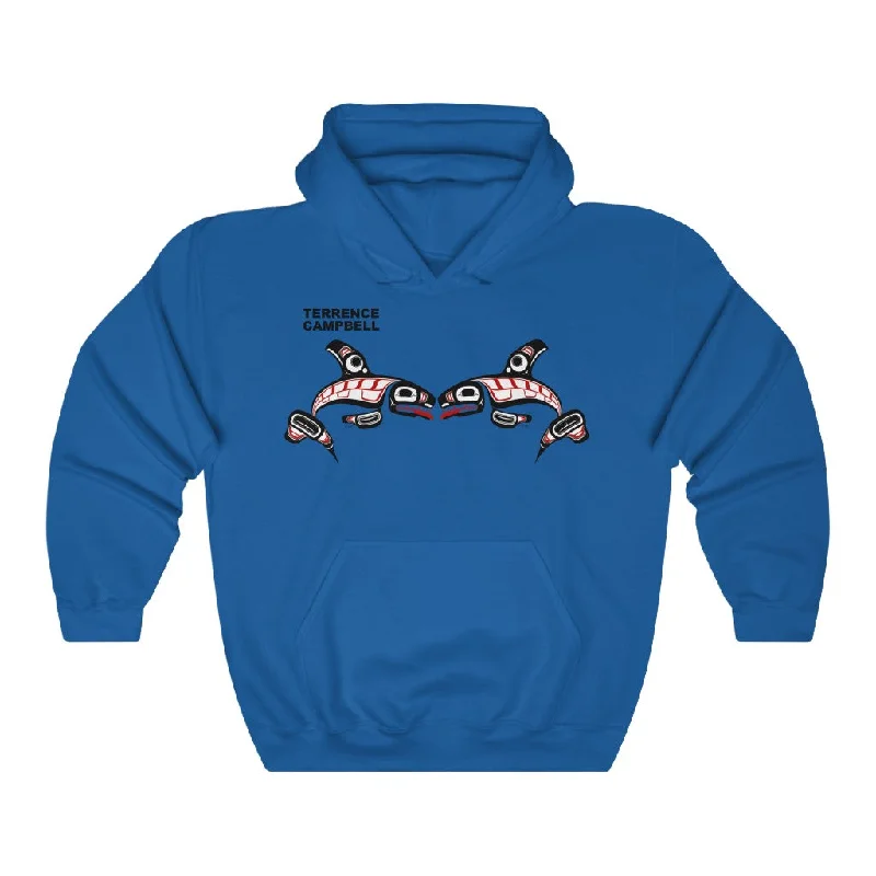 Raven and Killer whale Unisex Heavy Blend™ Hooded Sweatshirt Hoodie with V-Neck Classic Versatile Raven and Killer whale Unisex Heavy Blend™ Hooded Sweatshirt Hoodie with V-Neck Classic Versatile