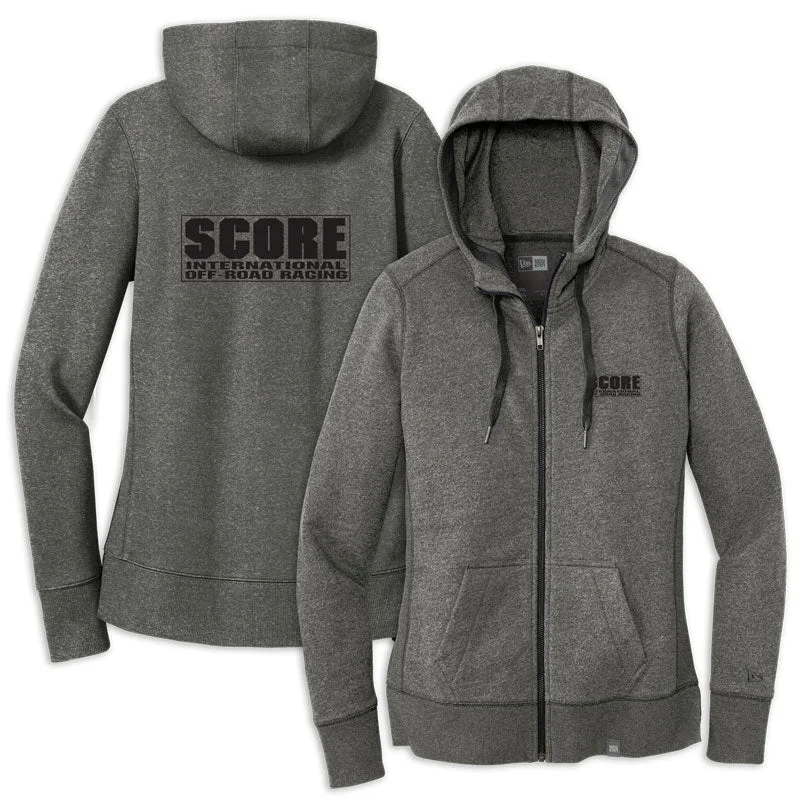 SCORE Logo Zip Hoodie - Ladies Zip Hoodie Drawstring Kangaroo Pocket