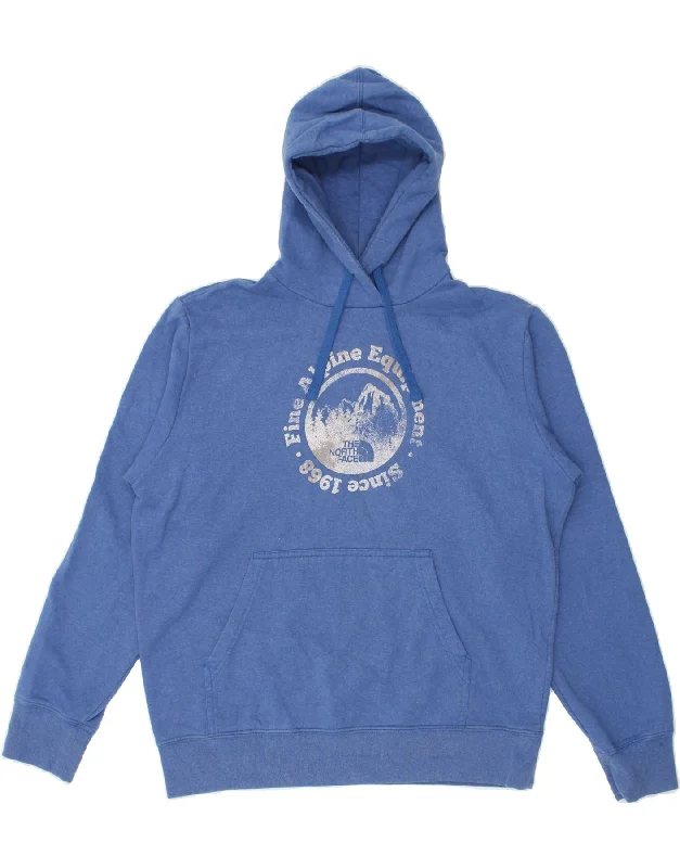 THE NORTH FACE Mens Graphic Hoodie Jumper Large Blue Cotton Hoodie with Pattern Geometric Abstract THE NORTH FACE Mens Graphic Hoodie Jumper Large Blue Cotton Hoodie with Pattern Geometric Abstract