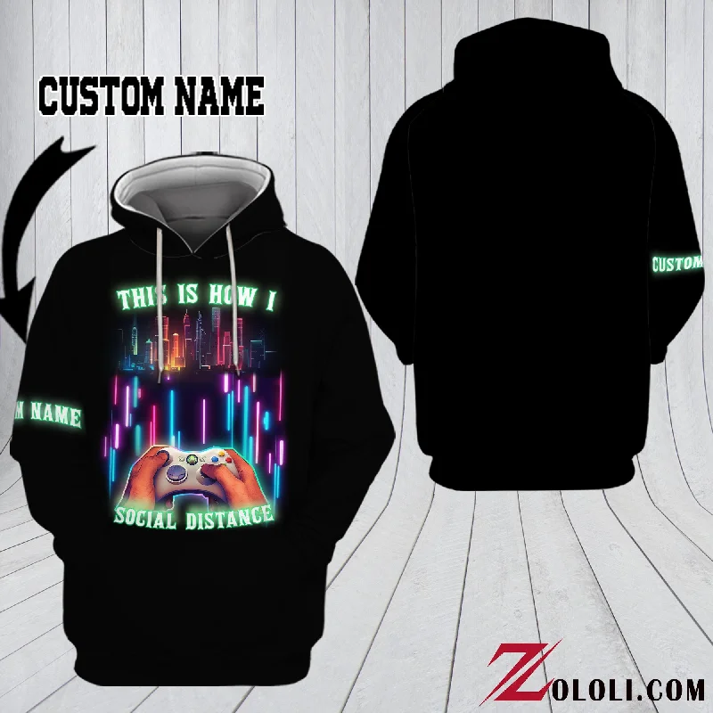 This Is How I Social Distance Hoodie 3D TXX Hoodie with Button Placket Classic Preppy This Is How I Social Distance Hoodie 3D TXX Hoodie with Button Placket Classic Preppy
