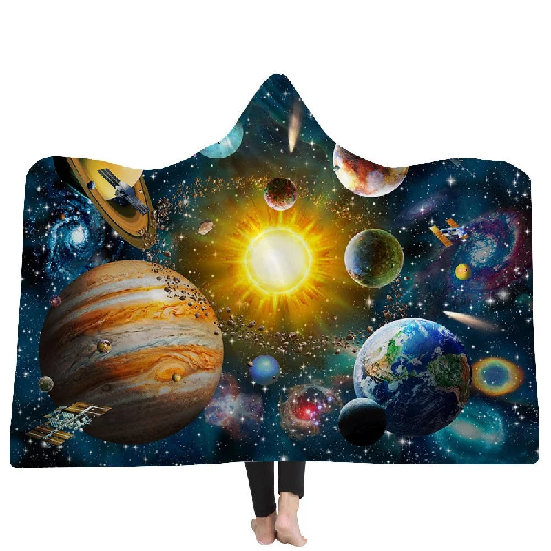 Warm Hooded Snuggle Blankets Hoodie with Color Block Contrast Stylish