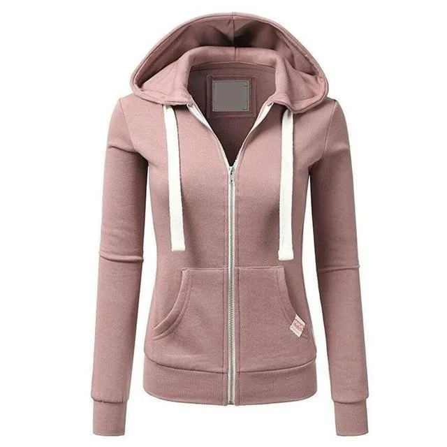 Women's Fitted Zip Up Hoodie Hoodie with Hem Lace Feminine Delicate