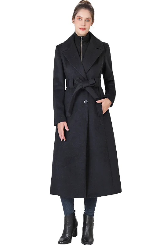 BGSD Women May Belted Wrap Wool Trench Coat Trendy Oversized Trench Coat