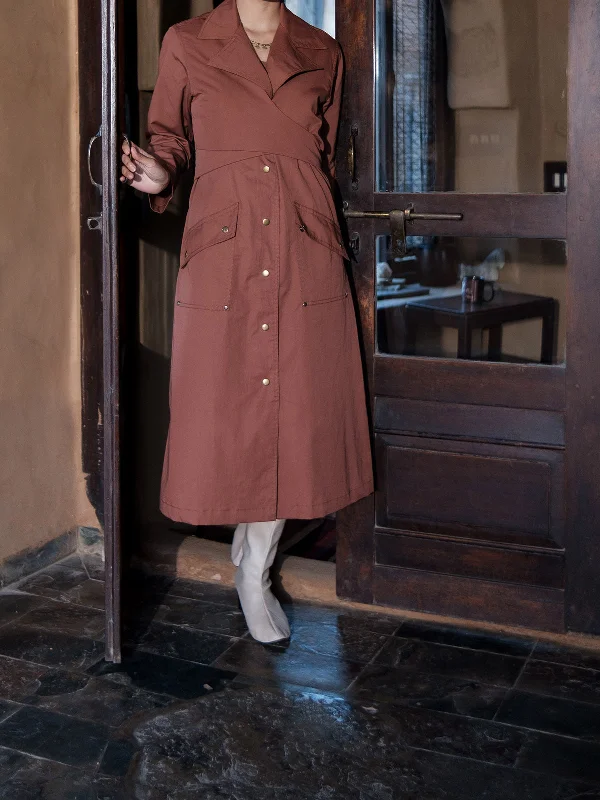 Copenhagen Trench Copper Comfortable Trench Coat Design