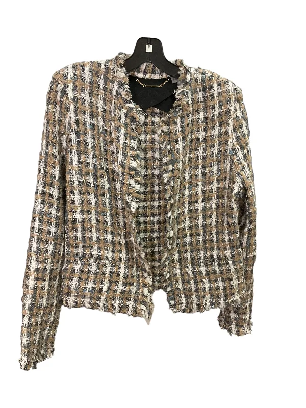 Blazer Designer By Elie Tahari In Tweed, Size: L