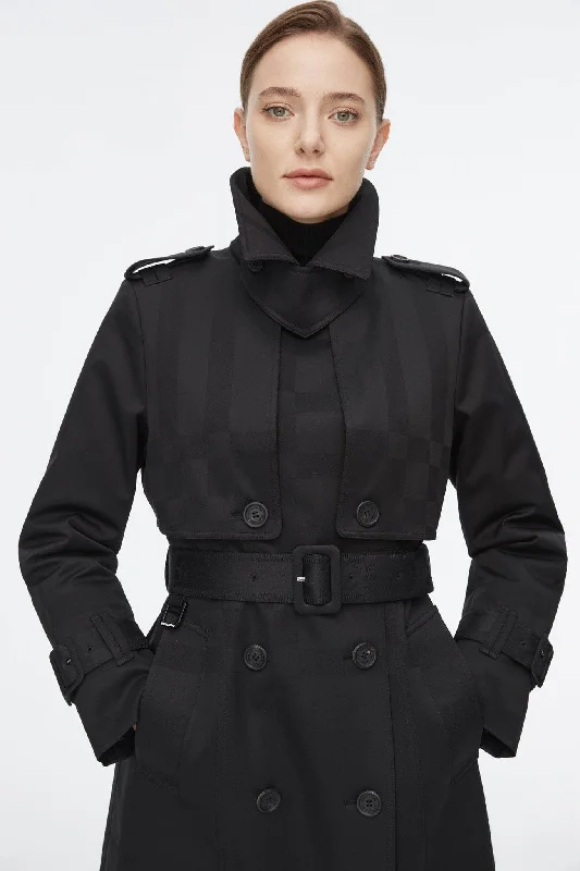 Full Length Goose Down Trench Fashionable Padded Trench Coat