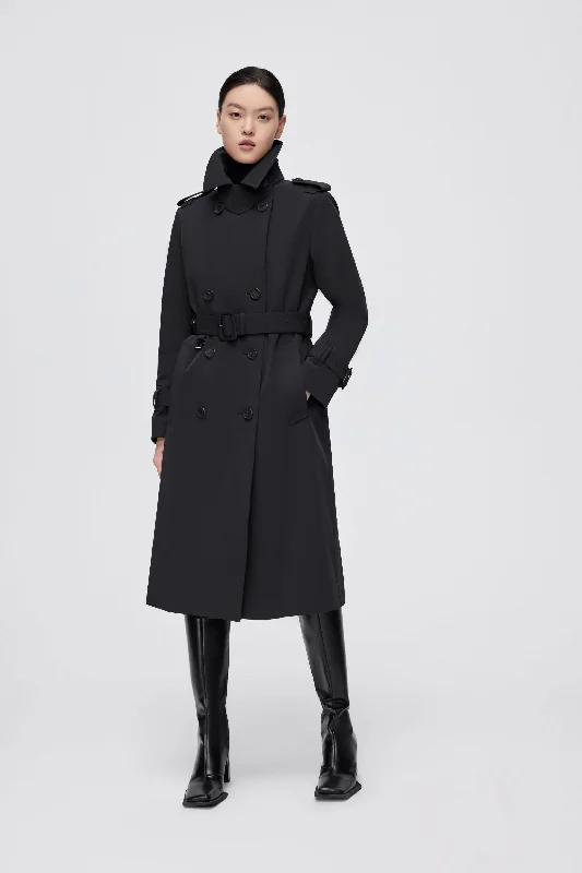 Premium Women's Goose Down Full Length Trench Comfortable Long Wool Trench