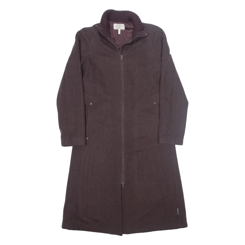 ARMANI JEANS Womens Trench Coat Purple Wool UK 12 Comfortable Wool Trench Jacket
